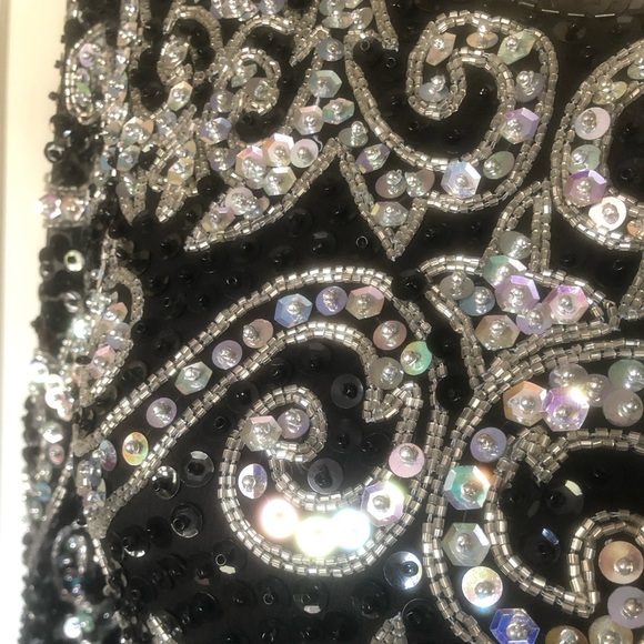 DRESS BRILLIANT BY JA VINTAGE SEQUIN BLACK SILVER - Picture 6 of 14